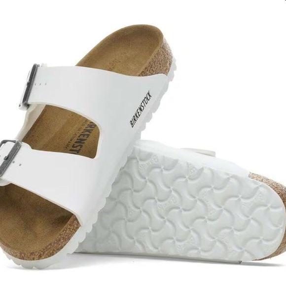 Birkenstock Arizona White Birko-Flor Unisex Sandals Slides US W 9 M 7 EU 40 NIB